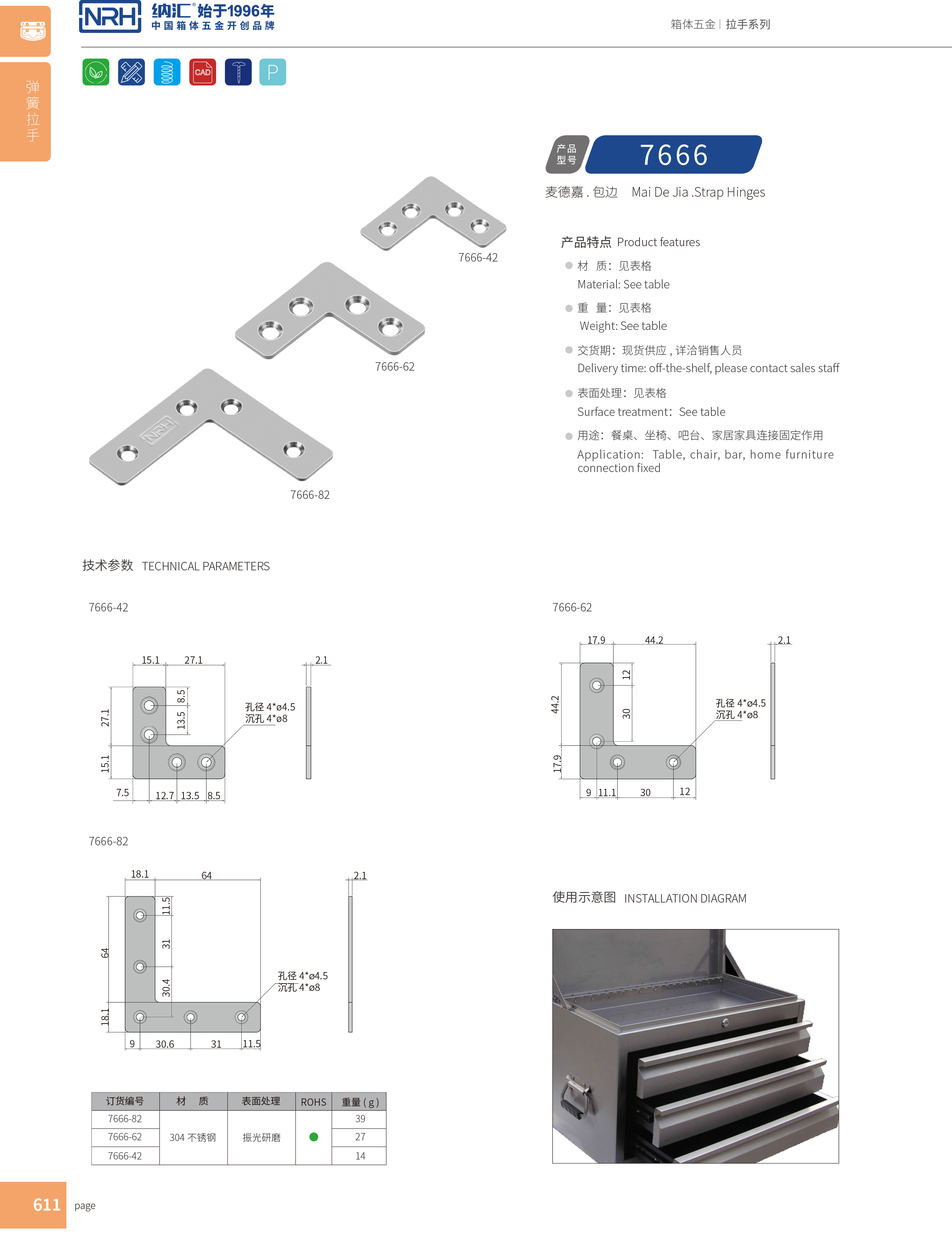 包边7666-42工具箱角码_不锈钢包角_NRH花季传媒app包边 